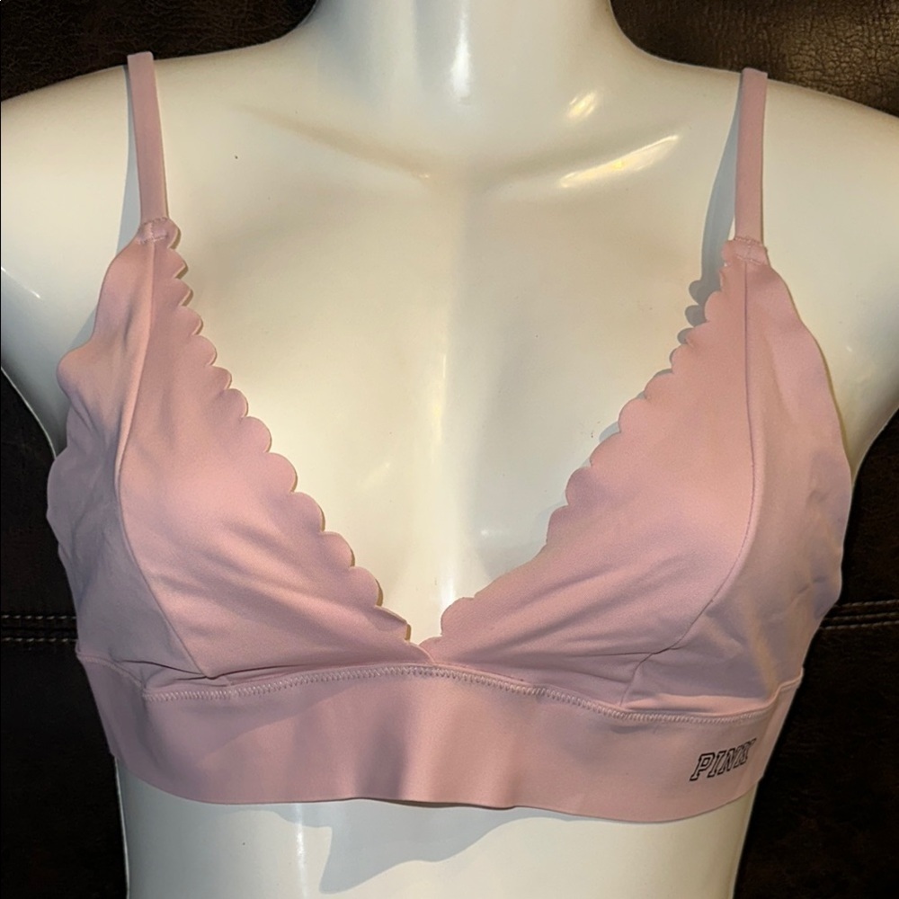 PINK Victoria's Secret Pink Triangle Bralette with Scalloped Trim xs/s - Picture 1 of 8